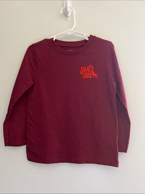 Kids Long-Sleeve Tee - Burgundy "Dad's Wild One" Graphic